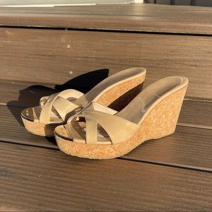 Jimmy Choo Tan Wedge Sandals